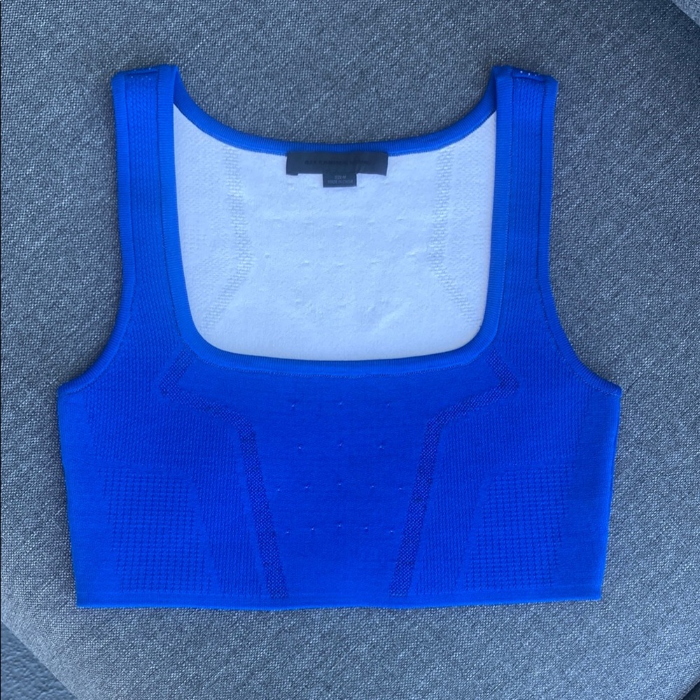 Alexander Wang Vibrant Blue Cropped Sleeveless Tank Top